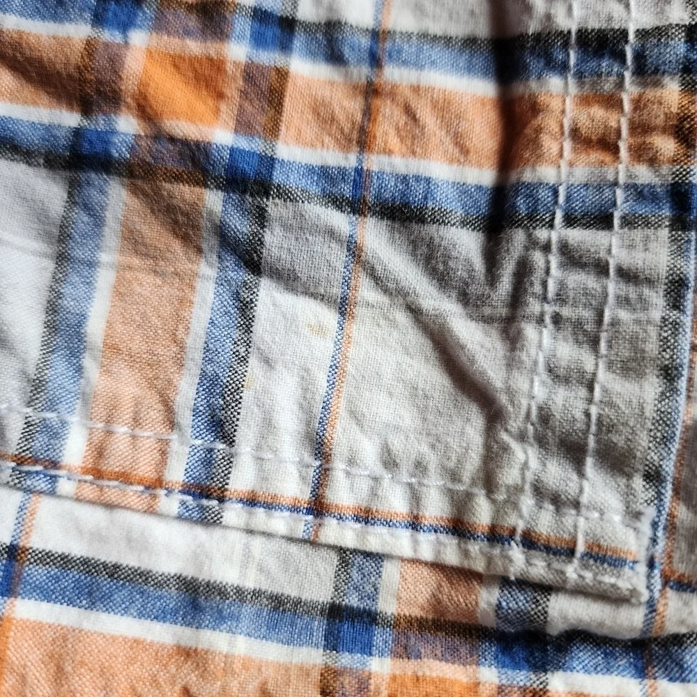 GYMBOREE White, orange and blue plaid shorts Size 18-24 mo